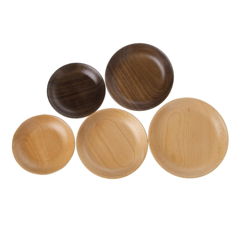 Деревянные круглые тарелки поднос для сервировки фруктов тортов чая кофе
