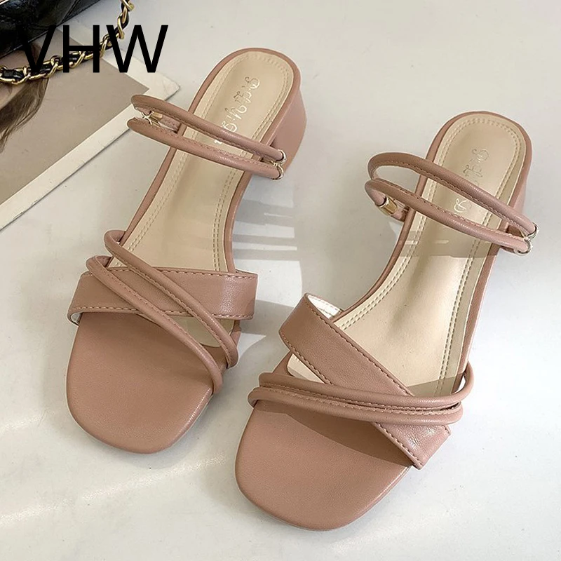 

2021 Summer Elegant Sandals Women Square Toe High Heels Lady Pumps Platform Shoes Women Buckle Strap Narrow Band Sandals