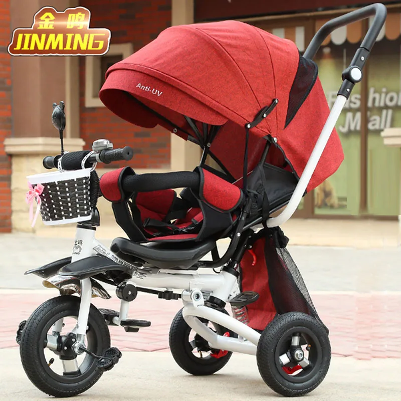 Can Sit Lie Baby Stroller 3 In 1 Portable Baby Tricycle Bike Baby Carriage 3 Wheels Convertible Handle Children Bicycle Trike