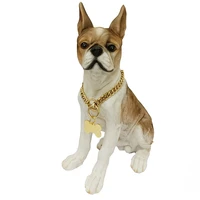 10mm gold dog chain walking metal collar with id tags18k cuban link strong heavy duty chew proof for small medium large dogs