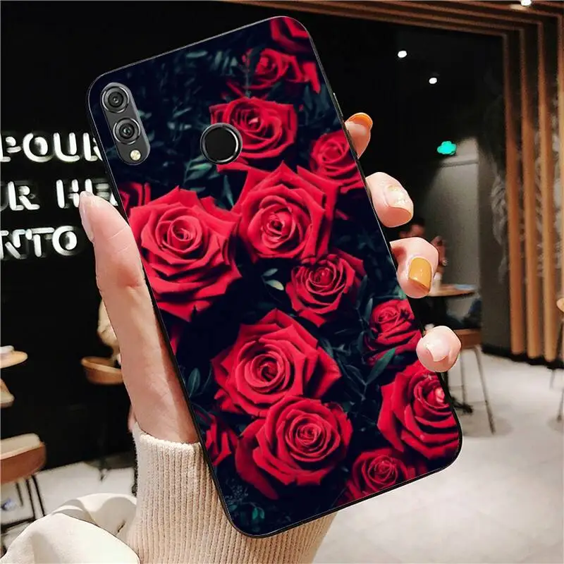 Чехол для телефона Huawei Honor 7A 8X 9 10 20 lite 10i 20i 7C 8C 5A 8A Play 9X pro Mate с яркими красными розами