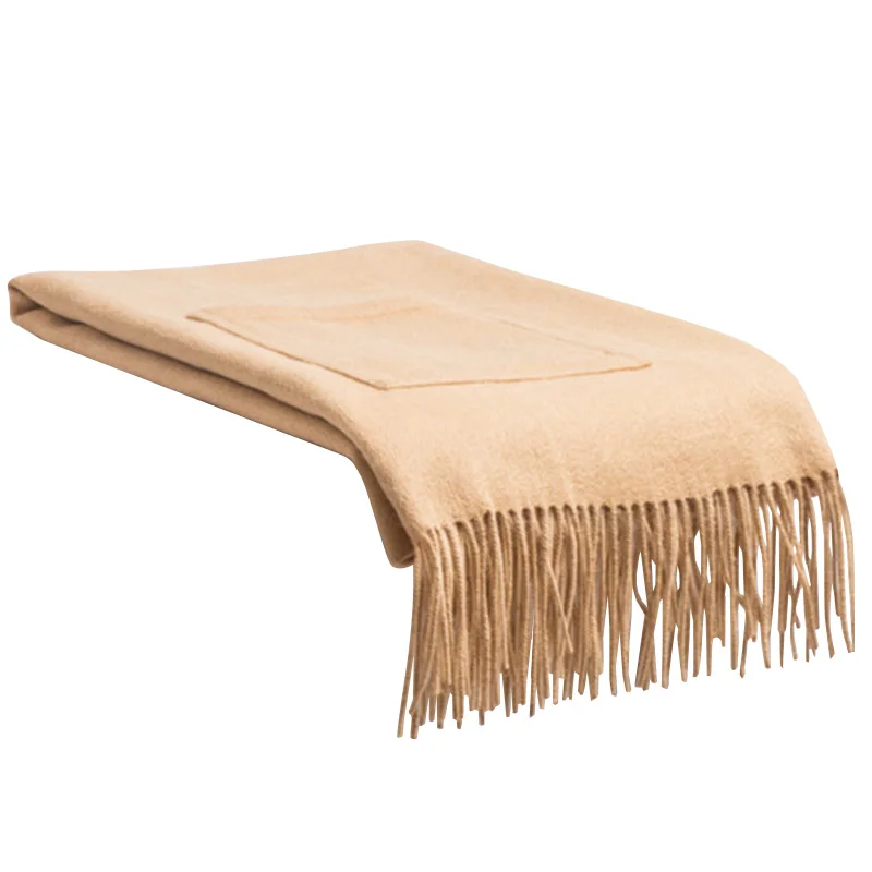 Wool Shawl Women Cloak Female Warm Thick Long Scarf Multifunction Pashmina Winter Warp Outdoor Adult Fashion Solid Poncho |