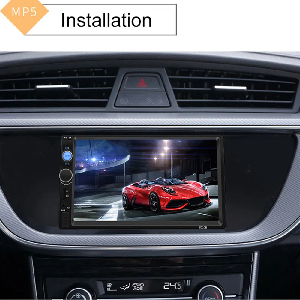 7 inches Car MP4 MP5 Multimedia Player Mobile Phone Connection Double Din Bluetooth FM Cameras Intelligent System 7010 | Автомобили и