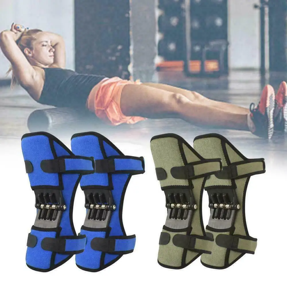 Unisex 1 Pair POWER LEG Kneepad NEW Power Joint Support For Mountaineering Squat Sports Knee Pads Protection Spring Force | Спорт и