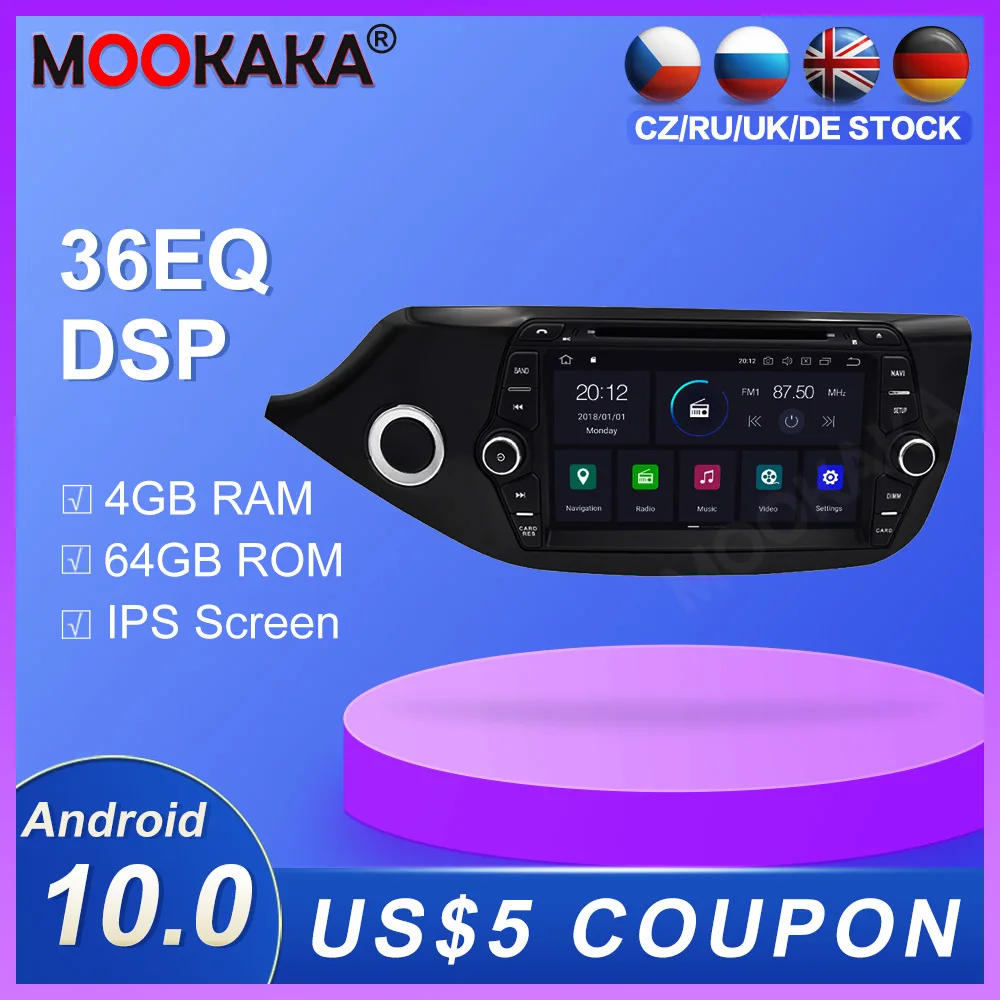 

Android 10.0 4+64GB DVD player Radio GPS Navigation for KIA CEED 2013-2016Multimedia Player Radio stereo player headunit dsp isp