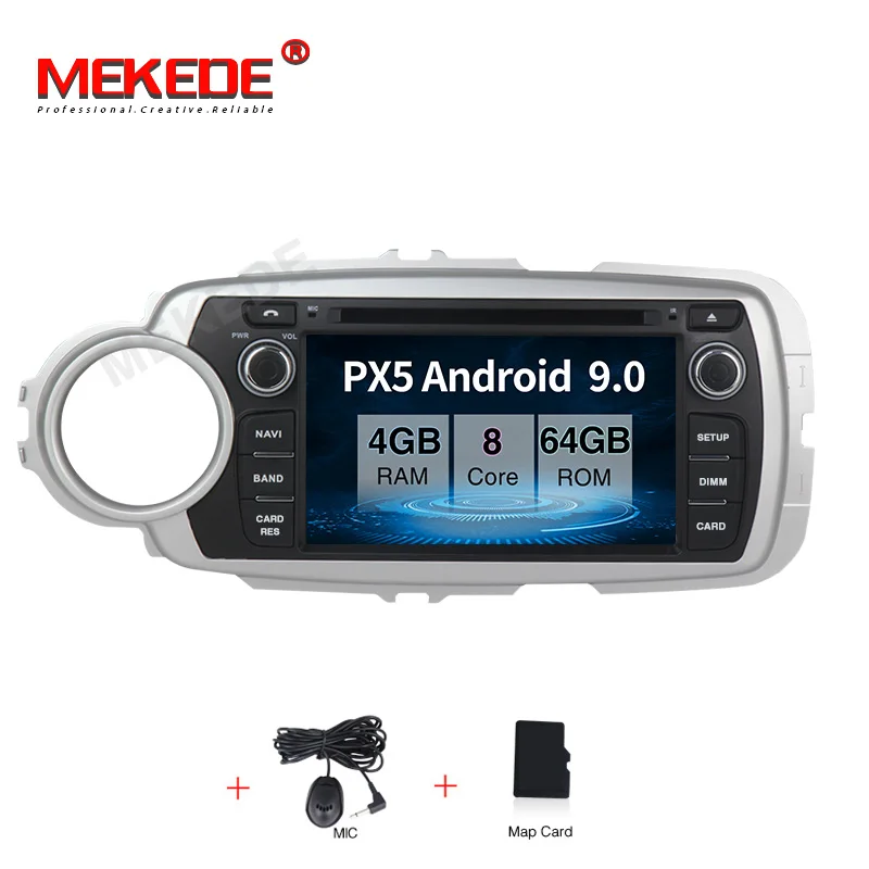 MEKEDE 4G ram 32G rom Android 9,0 автомобильное аудио-радио кассета для Toyota Yaris 2012- с gps Навигатор Радио ipod - Цвет: PX5