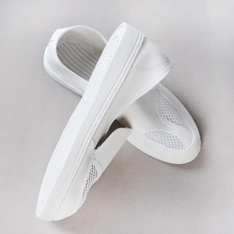 Анти статические ПВХ кожа Обувь из сетчатого материала Белый продовольственный