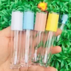 Оптовая продажа, симпатичный пустой тюбик для блеска для губ объемом 5 мл, пластиковая бутылка, прозрачный круглый контейнер, фотоемкость, тюбик для бальзама, инструменты для макияжа