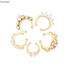 Leosoxs, 1 шт., европейский и американский стиль, распродажа, унисекс, искусственное кольцо для носа без перфорации, украшения для ногтей