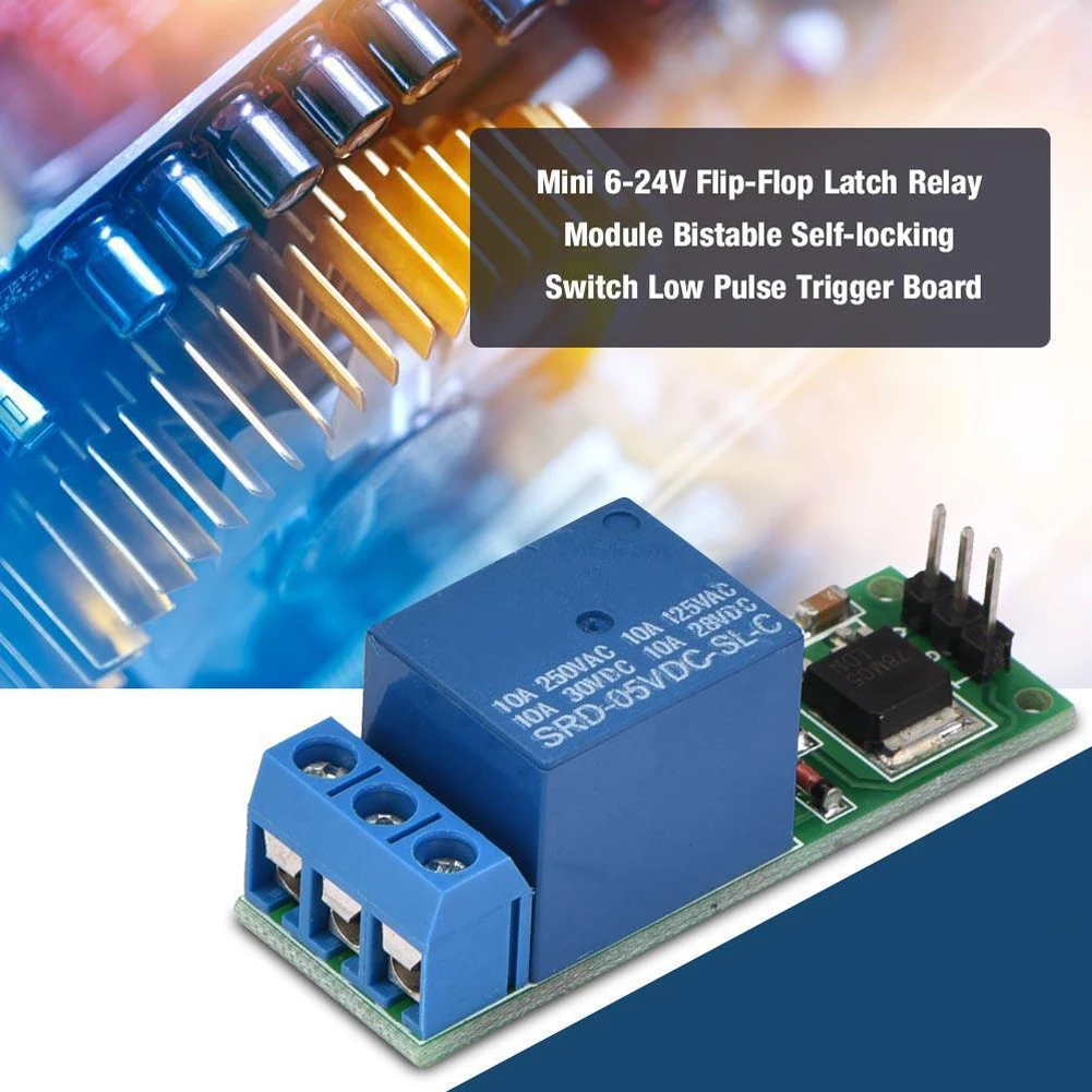 

1pcs Low Pulse Trigger Board 6-24V 60-70mA Mini Flip-Flop Latch Relay Bistable Module Self-Locking Switch Latch Relay Module