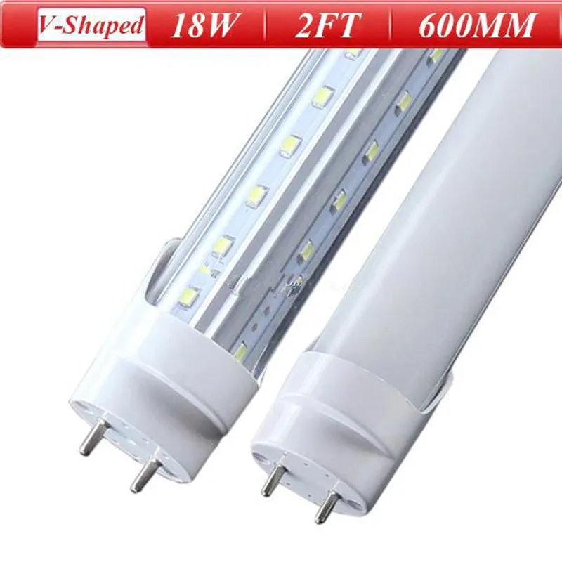 

0.6M V-Shaped CREE T8 T10 T12 LED Tube Light 2FT 600MM 18W 96 LEDs SMD2835 LED Fluorescent Lamps AC 85-265V 4000K