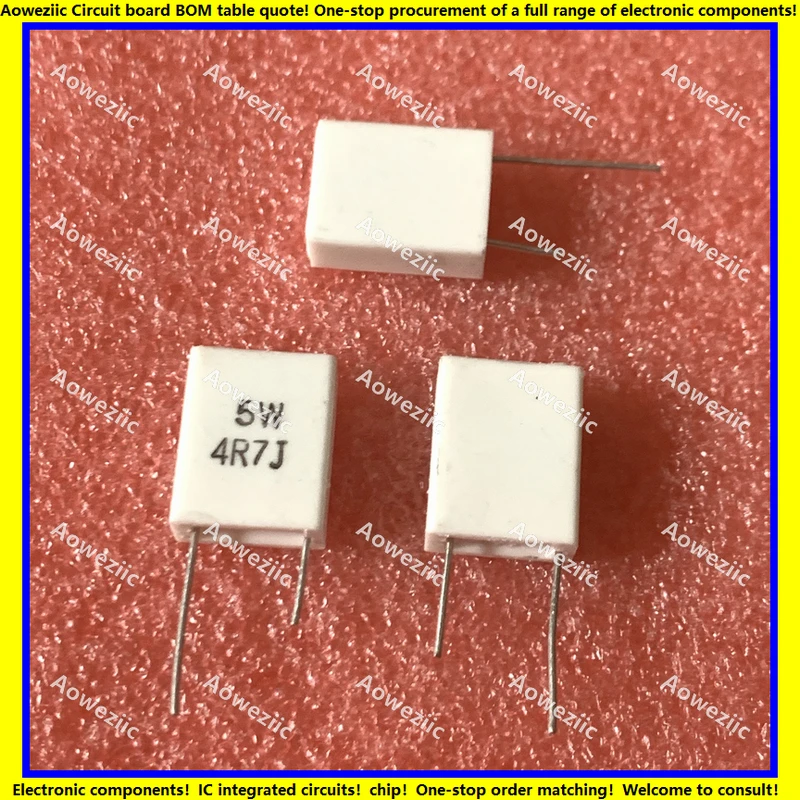 10 шт./лот 5W4R7J Inductionless резистор для цемента 5W4.7ohm 5W4.7ΩJ керамическое сопротивление