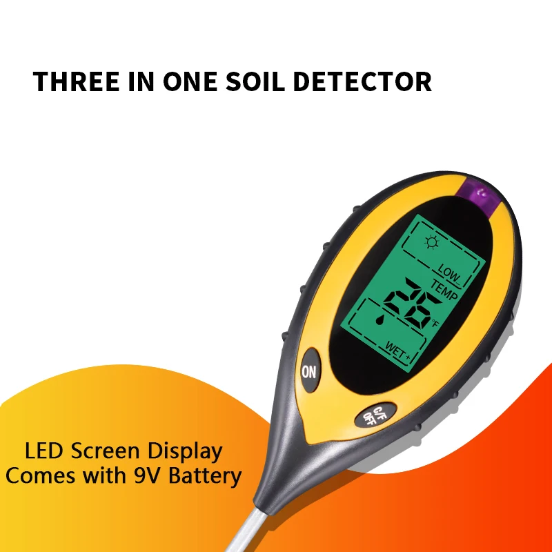Профессиональный измеритель PH почвы 3 в 1 / 4 тестер с ЖК дисплеем датчиком