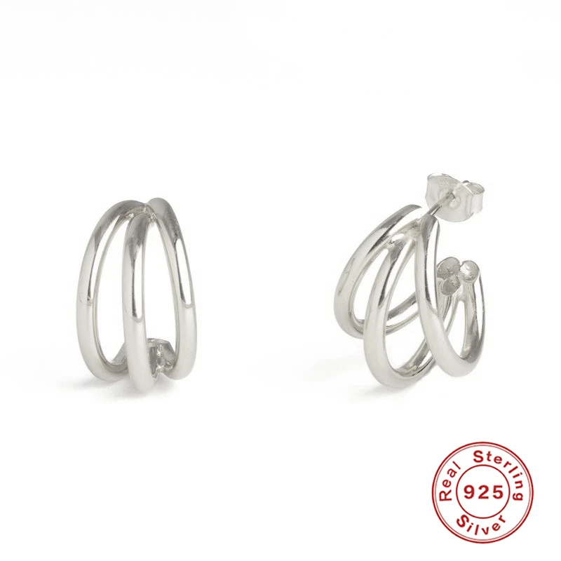 

Aide Simple Geometry Glossy Three Claws Stud Earrings for Women Jewelry Wedding Earrings Piercing 925 Sterling Silver Pendientes