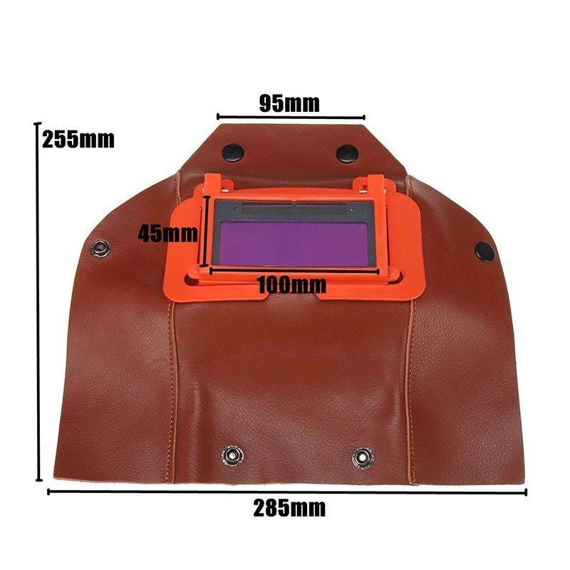 Кожаный сварочный шлем с автоматическим затемнением на солнечной батарее маска