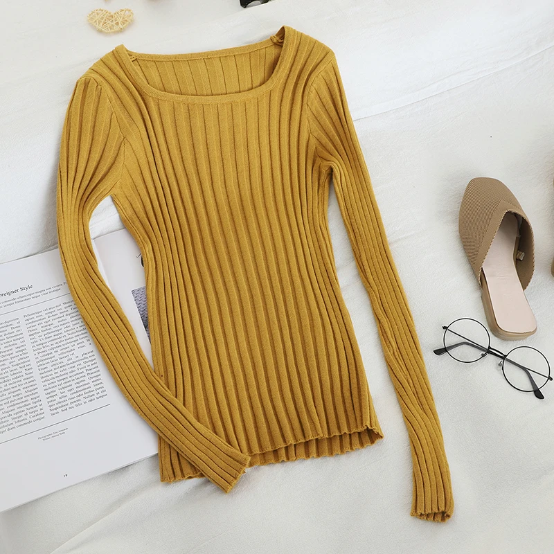Gagarich Women Slim Sweater 2019 Autumn Long Sleeve O-neck Solid Stretch Casual Pullovers Female Knitted Tops | Женская одежда