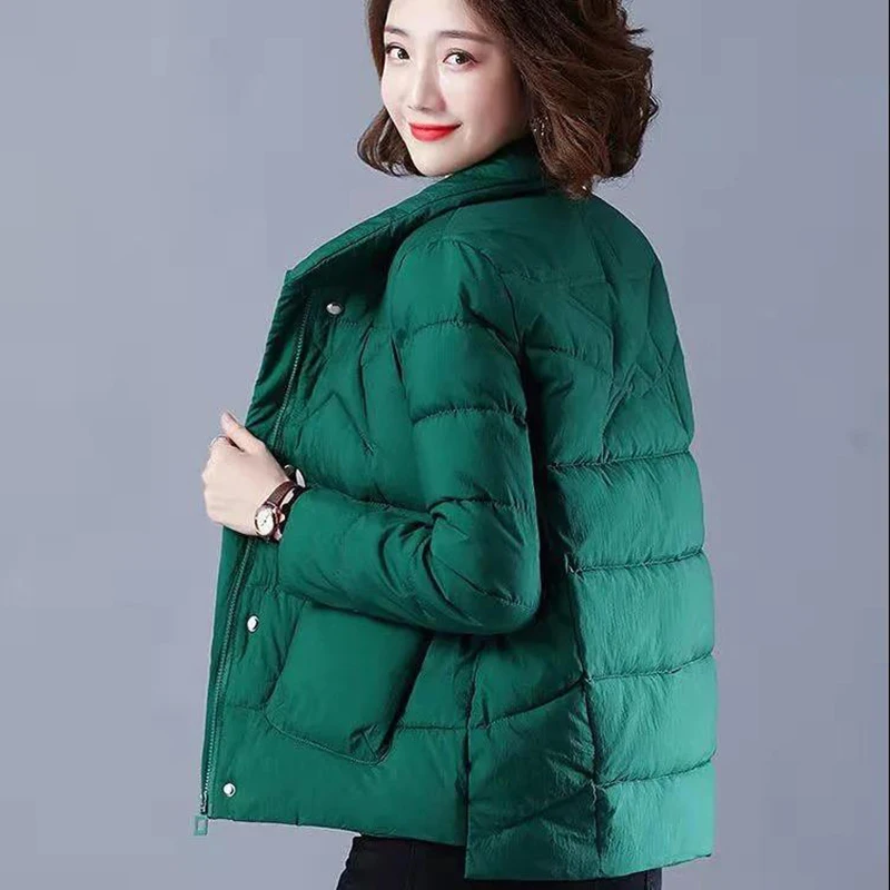 Women Cotton Jacket Warm 2023 New FASHION Loose Outerwear Casaco Feminino Coats Elegant Black Green Red Padded Jackets Female