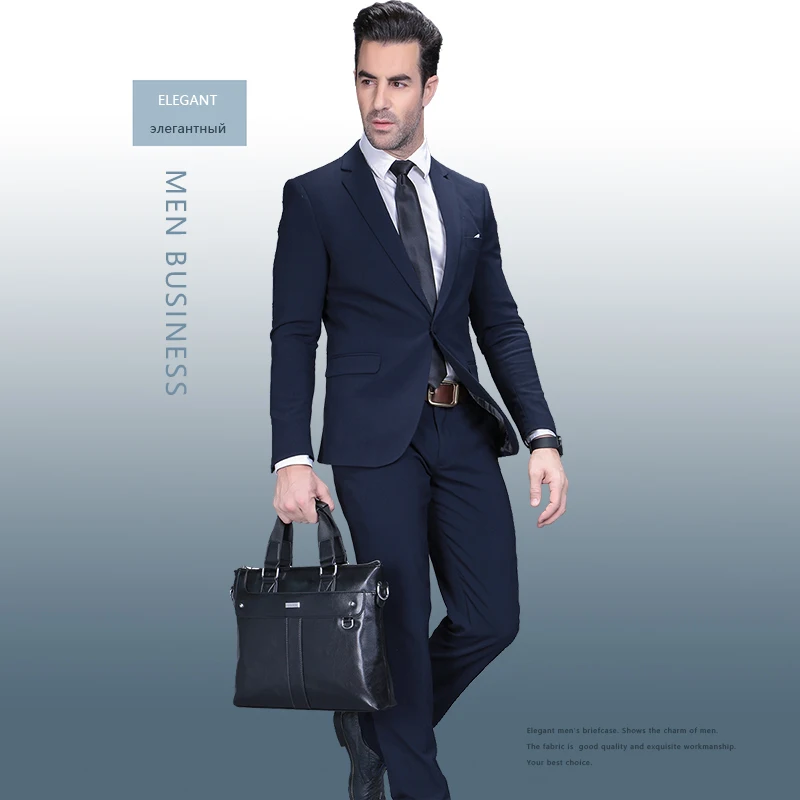 2021 Men Briefcase Business Shoulder Bag Leather Messenger Bags Computer Laptop Handbag Bag Men's Travel Bags