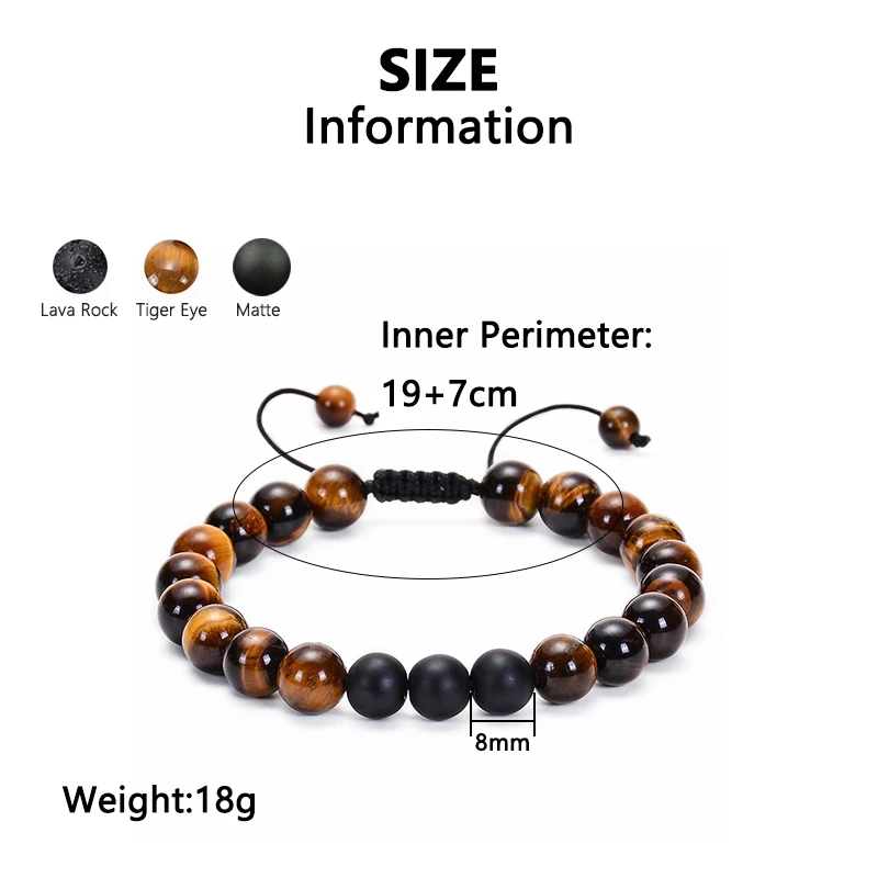 Мужские и женские 8 мм браслет с тигром натуральным камнем матовые браслеты из