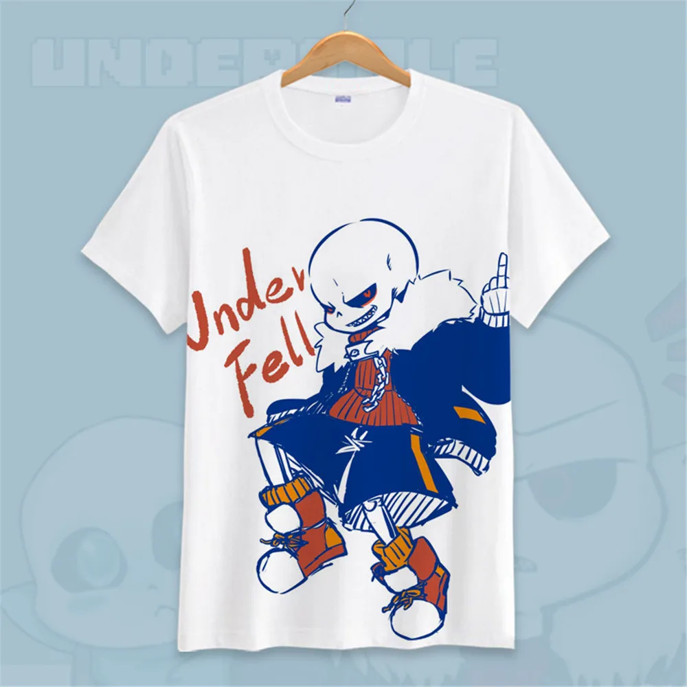 Игра Undertale футболка с коротким рукавом sans and papyrus для подростков череп brother аниме