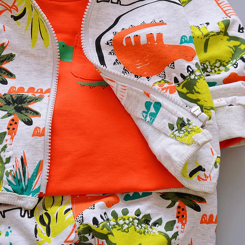 

Good Product Children Boys Clothes Sets Girl Baby Suit Cartoon Spring Autumn Jacket+T shirt+Pants 3PCS Kids Clothing Set 1-4Y