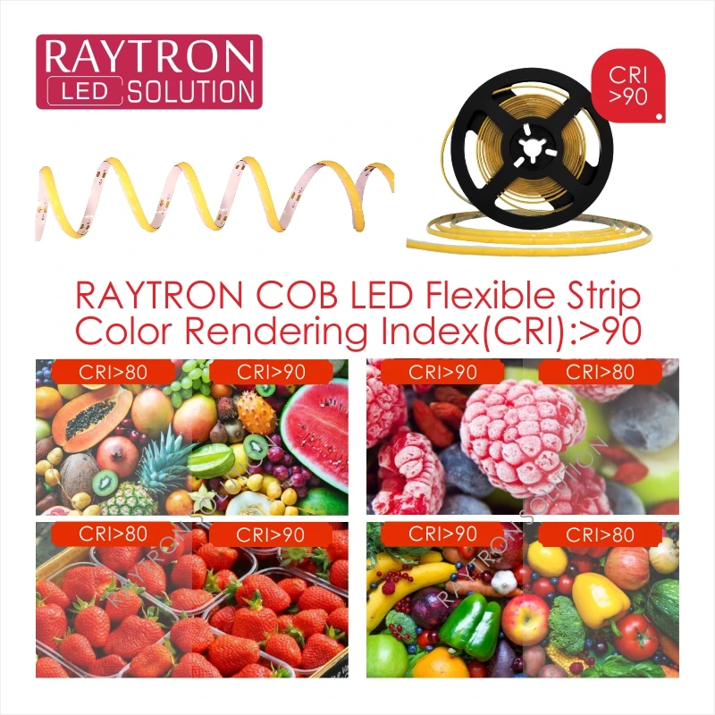 High CRI90 480 Chips Ultra-Narrow 4mm IP20 DC12V Cabinet Etc Light Design 3M Double-Sided Tape 5W/Meter COB Led Strip | Лампы и