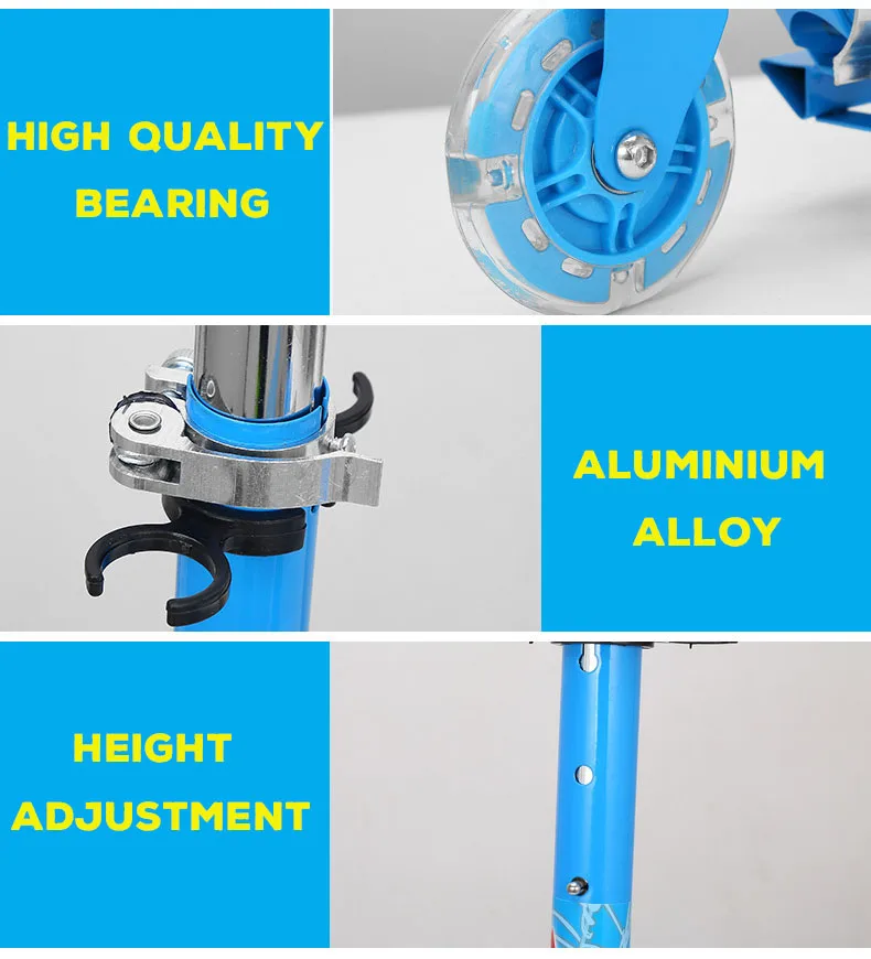 Самокат для детей регулируемый складной с 3 колесами занятий спортом на открытом