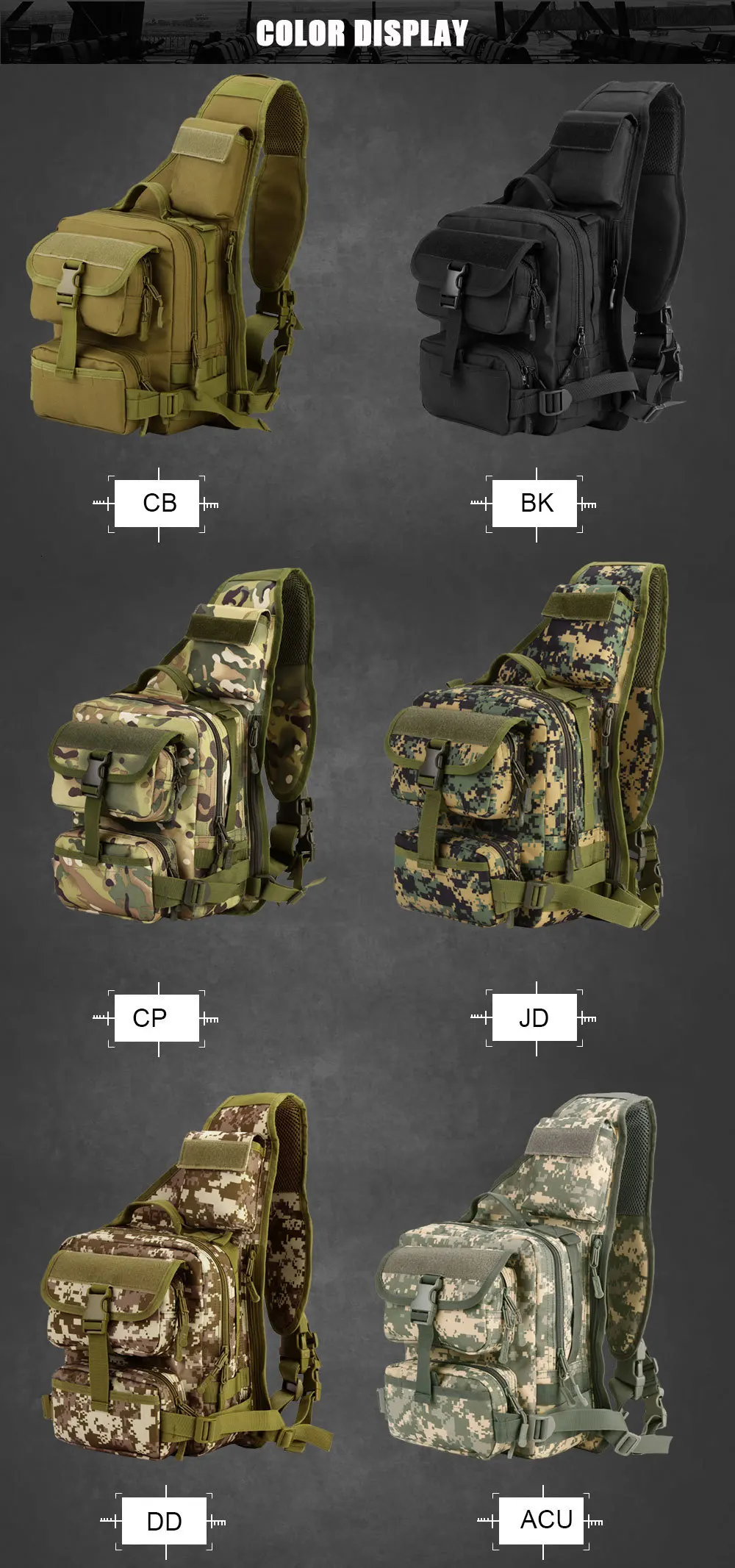 SINAIRSOFT Открытый спорт Альпинизм 800D нейлоновая тактическая сумка одно плечо Слинг Грудь Кемпинг военный рюкзак армейские сумки LY0040