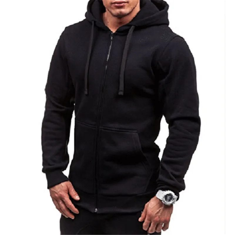 2021 Summer Men Casual Hoodies Male Sweatshirt Zipper Long Sleeve Hooded Spring Jacket Coat Pocket | Мужская одежда