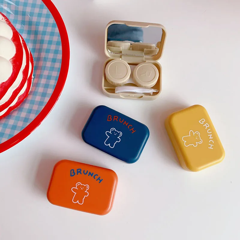 

1 Pcs Pocket Portable Mini Contact Lens Case Easy Carry Make Up Beauty Pupil Storage Box Mirror Container Travel Kit Cute Style