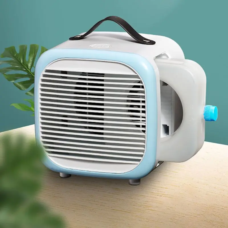 

Portable Air Conditioner, Mini Personal Air Cooler, Humidifier and Purifier Desktop Cooling Fan with 2 Speeds