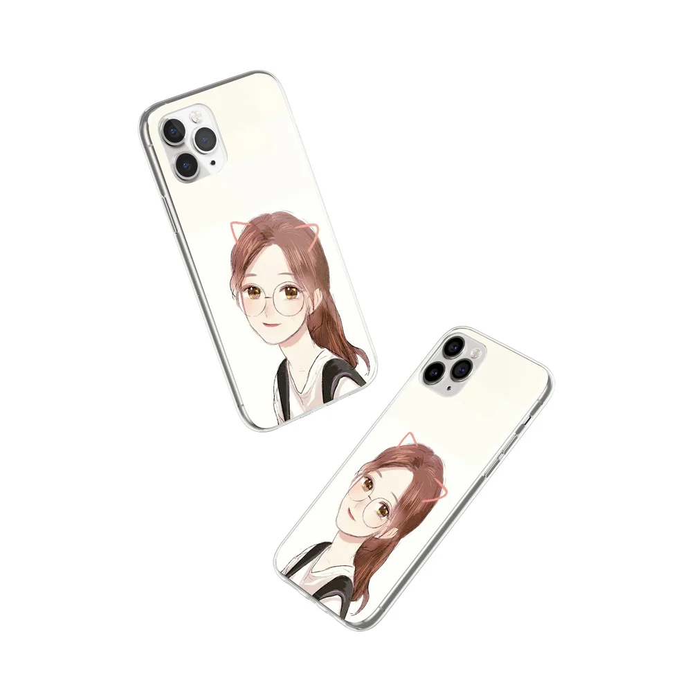 Cute Cartoon Sweet Girl Pattern Phone Case For iPhone 8 7 Plus X XR 11 Pro XS MAX Soft Cover Holder Gift Coque | Мобильные телефоны