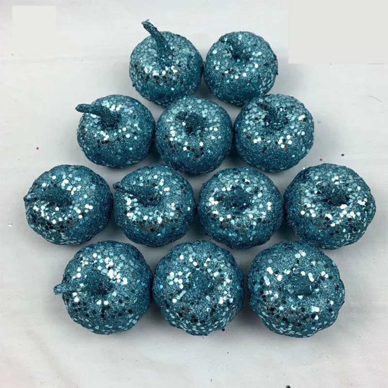 12 шт. блестящая искусственная тыква украшение на Хэллоуин мини-имитация