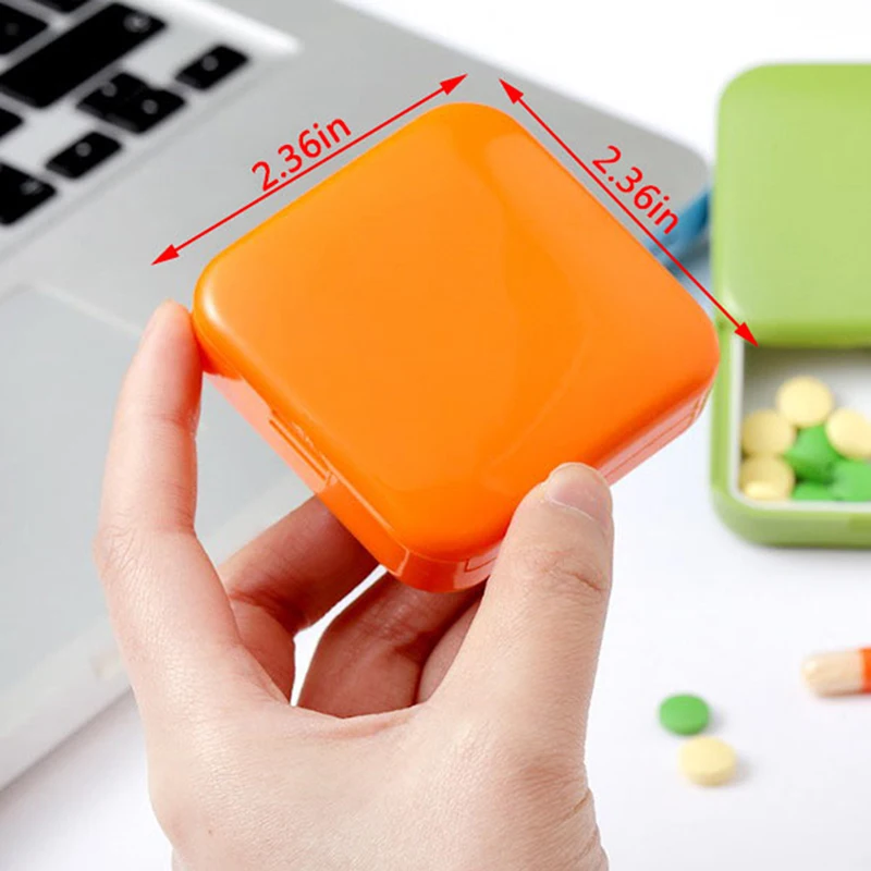 

1 PC Open Style Pill Box Tablet Storage Case Container Cases Storage Box New Mini Portable 2 Grid Push Medicine Pill box