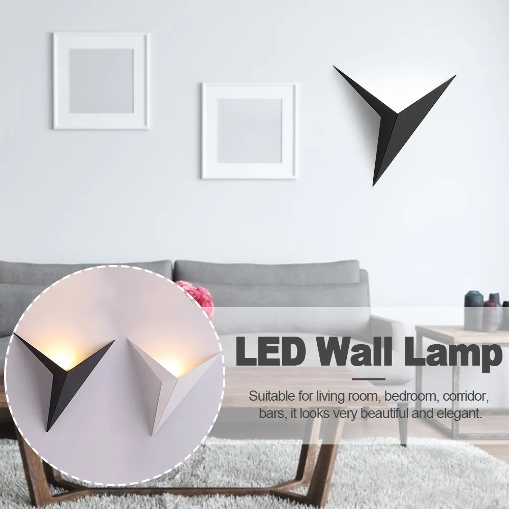 

Home Triangle Shape Nordic Style Indoor Modern Sconce Corridor Iron LED Wall Light Living Room Decoration Minimalist Hallway