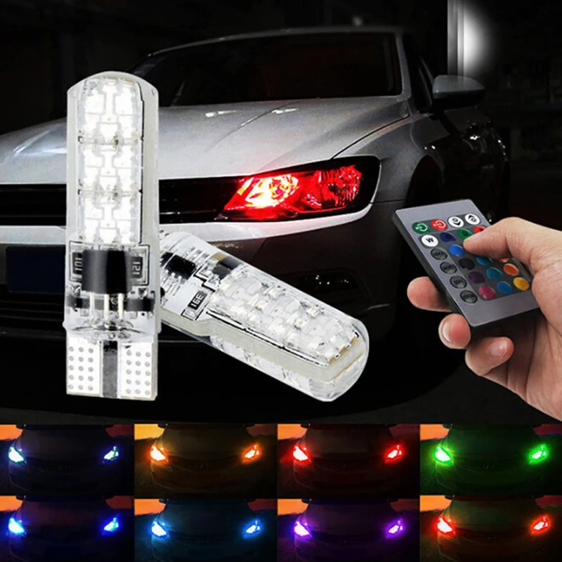 Автомобильный RGB-светодиод 12 В T10 светодиод RGB T10/192/W5W пульт дистанционного