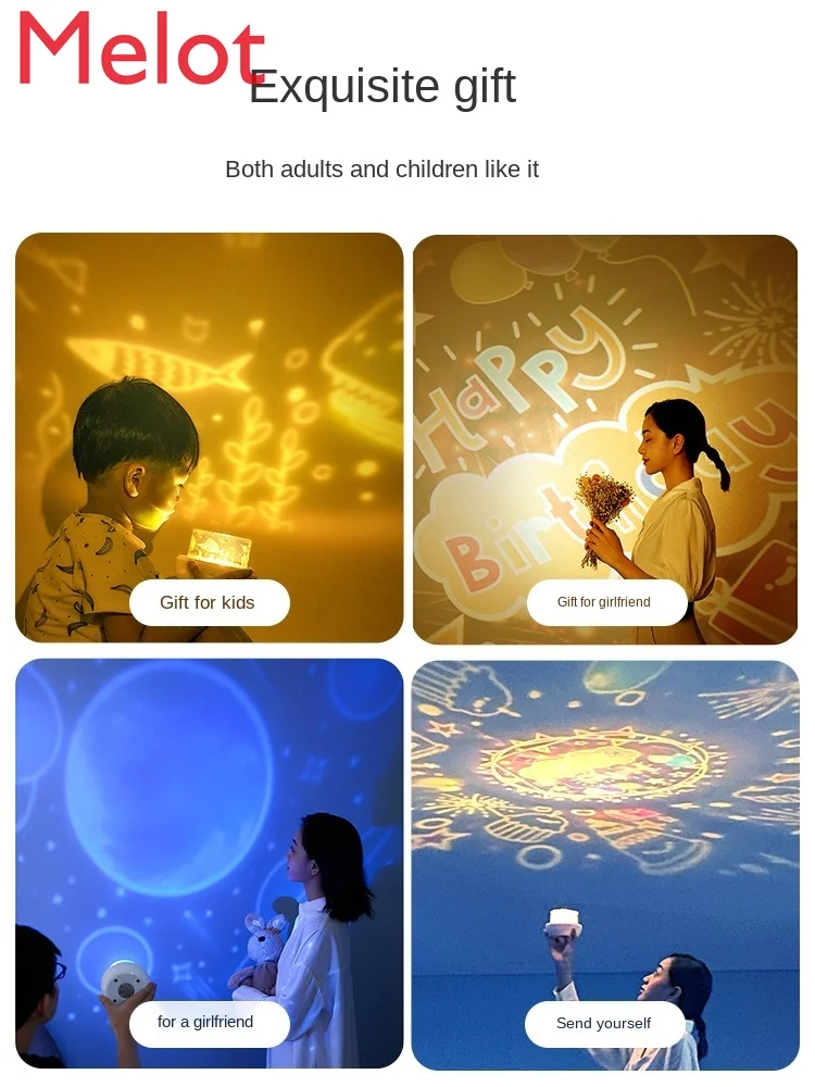 

Starry Sky Projector Small Night Lamp Bedroom Romantic Spinning Creative Dream Children Starry Sleep Bedside Table Lamp