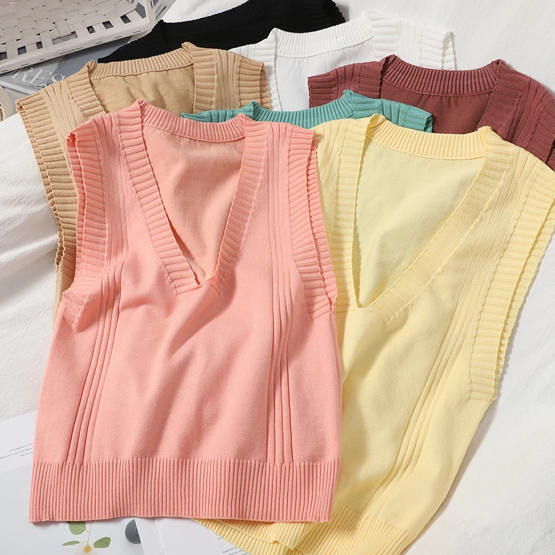 

Женский вязаный жилет Heliar, вязаный жилет без рукавов с v-образным вырезом и подолом Sparil, зимний жилет для женщин 2020