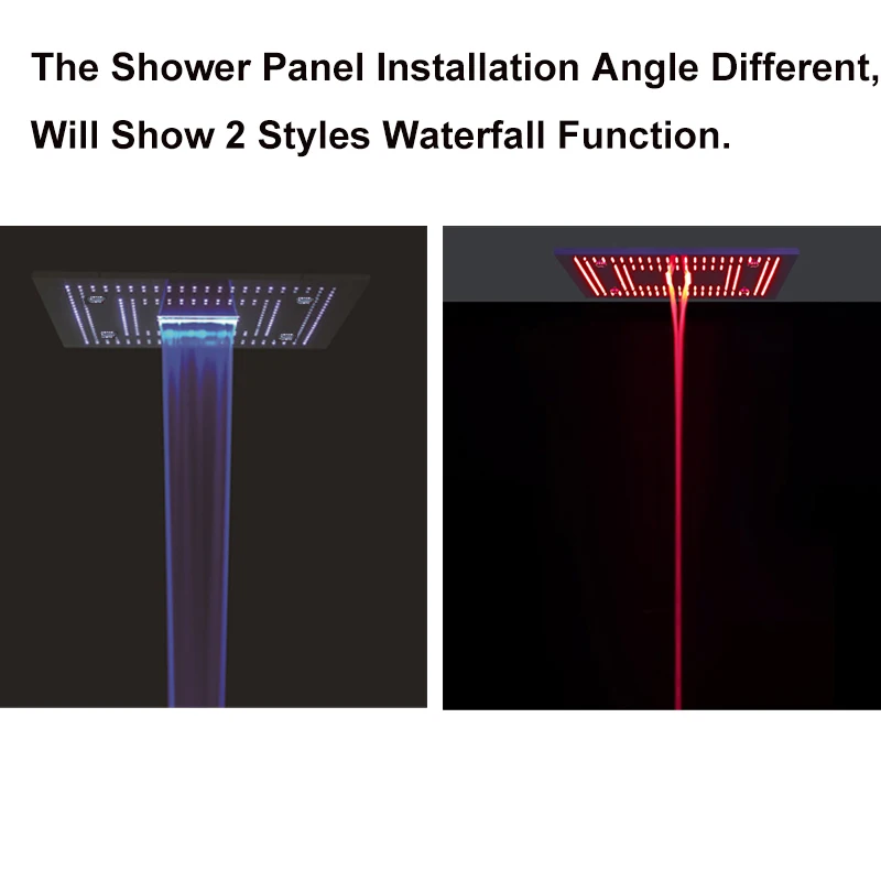 304 SUS красочный светильник насадка для душа водопад светодиодный душевая головка