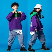 1103 stage outfit hip hop clothes kids girls boys jazz street dance costume black white sweatshirt pink pants hiphop clothing