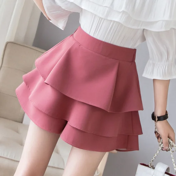 Женские тюлевые шорты юбки 2020 Осенние Летние с оборками многослойные высокой