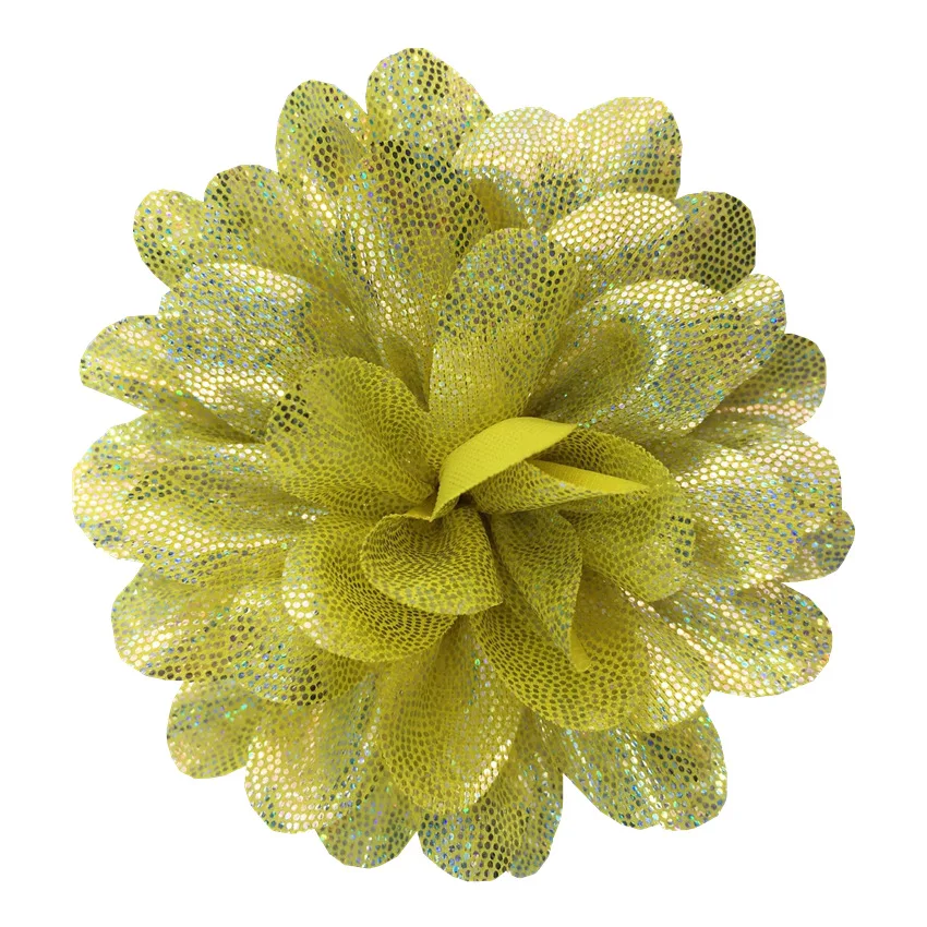 

20pcs/lot 8cm Shiny Glitter Gold Dot Metallic flower Headbands Accessories Clothing Hair Apparel Wedding Accessories Wholesale