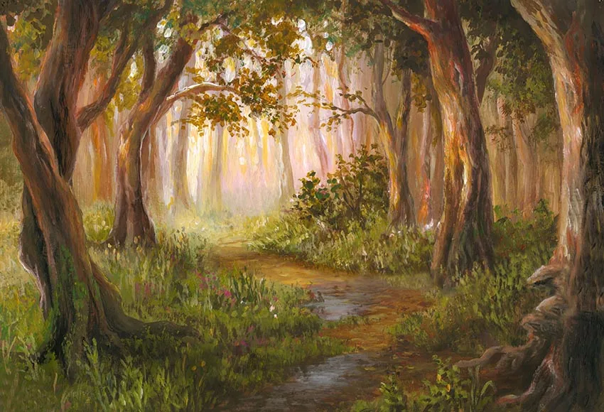 Фон для фотосъемки Mehofond Весна солнечный зеленый лес джунглей детский душ День