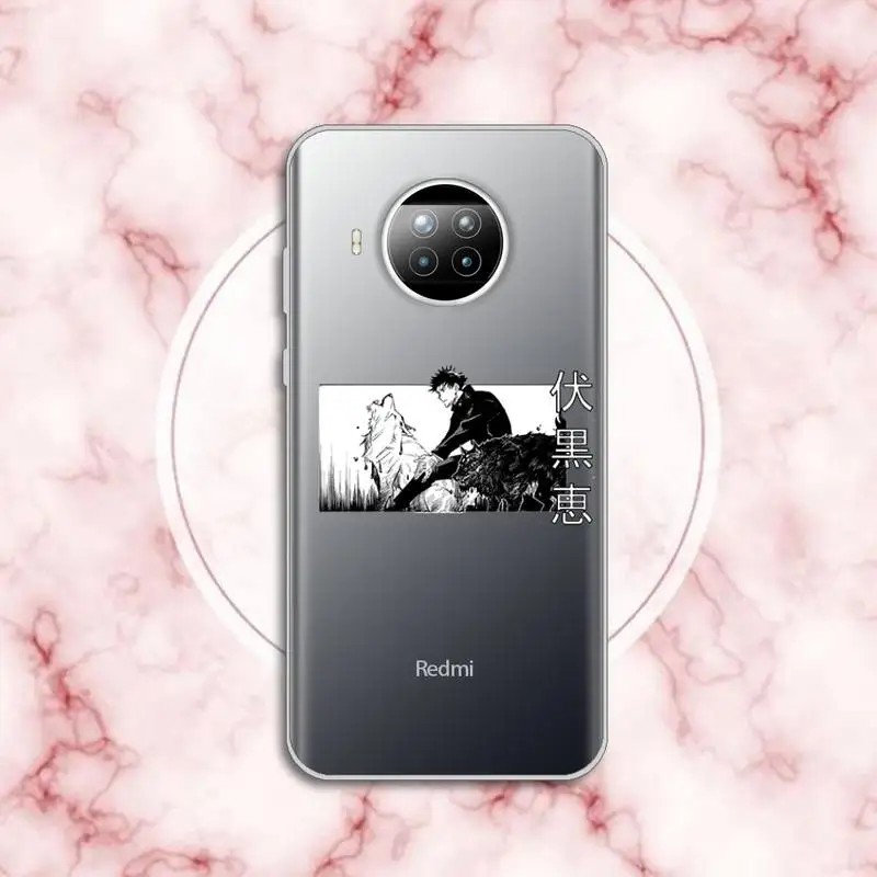

Jujutsu Kaisen Gojo Satoru anime high quality Phone Case shell Transparent for Xiaomi Redmi note 10 t 8 9 pro lite 11