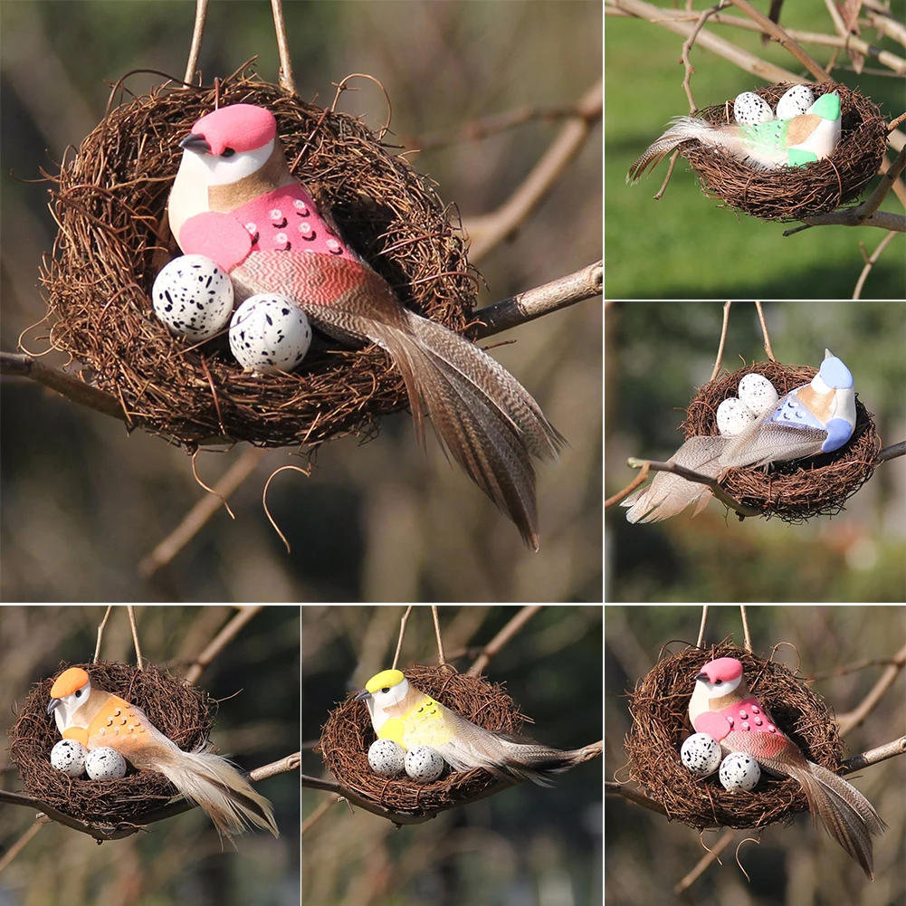 Набор для украшения стола в виде птичьего гнезда домашний винтажный пасхальный