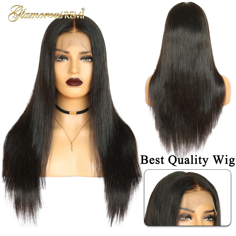 Бразильские парики из натуральных волос на кружеве шелковистые прямые 13*4 Remy для