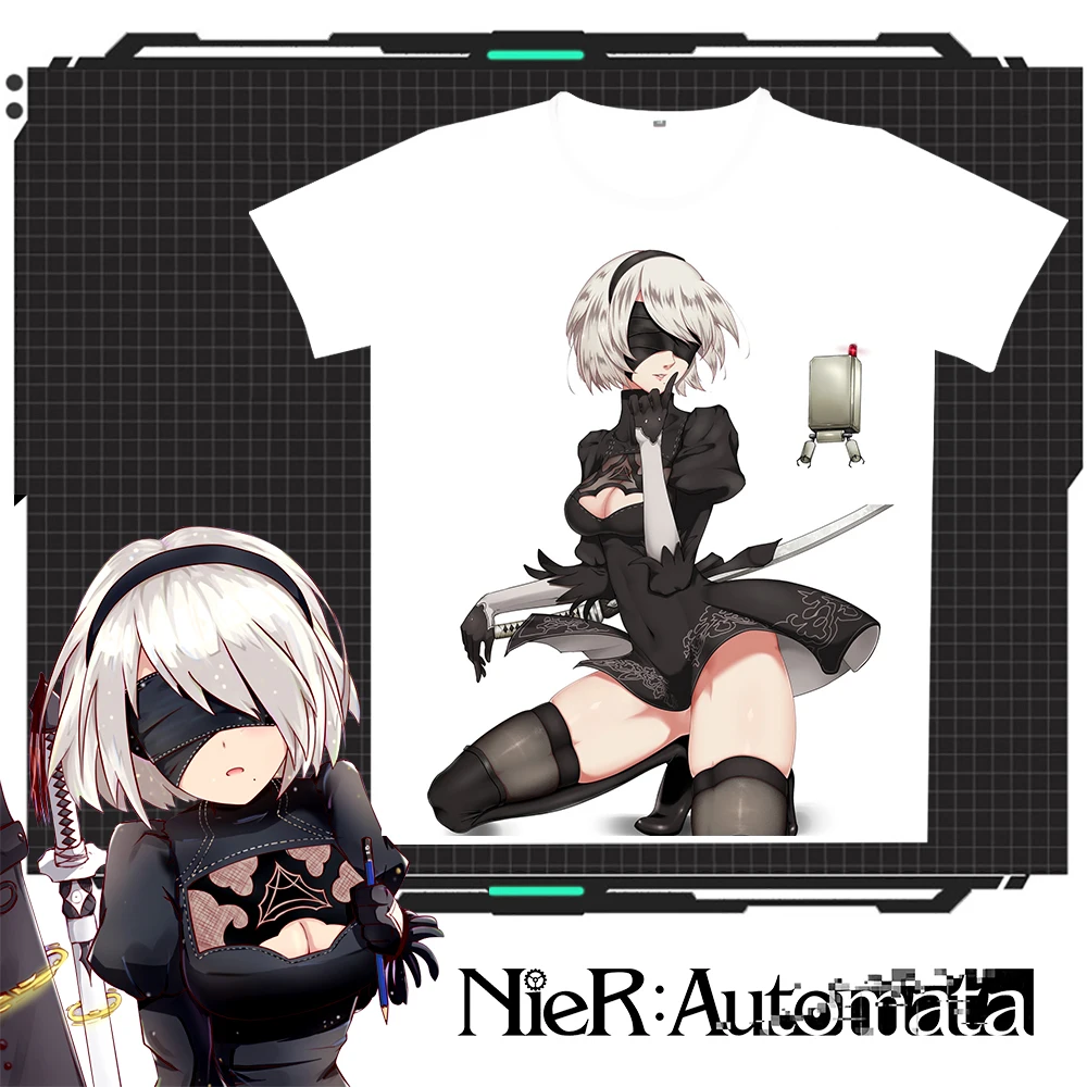COYOUNG Бренд Новое поступление игры NieR: автоматические футболки с принтом молочный