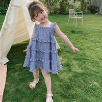 girls summer plaid cake dress korean baby clothes flower girl dresses toddler girl clothes baby clothing girls clothes
