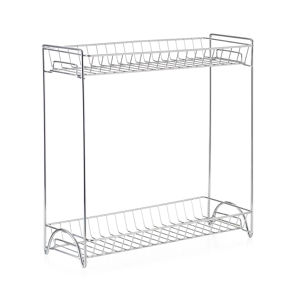 Hot New 2 Tier Spice Rack Standing Home Kitchen Bathroom Countertop Storage Organizer Bottle Shelf Holder Chrome | Дом и сад
