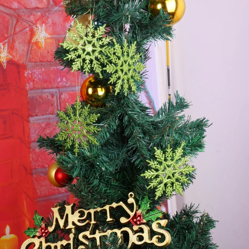 

12Pcs 10cm DIY Artificial Glitter Snowflake Hanging Ornaments Xmas Tree Utility